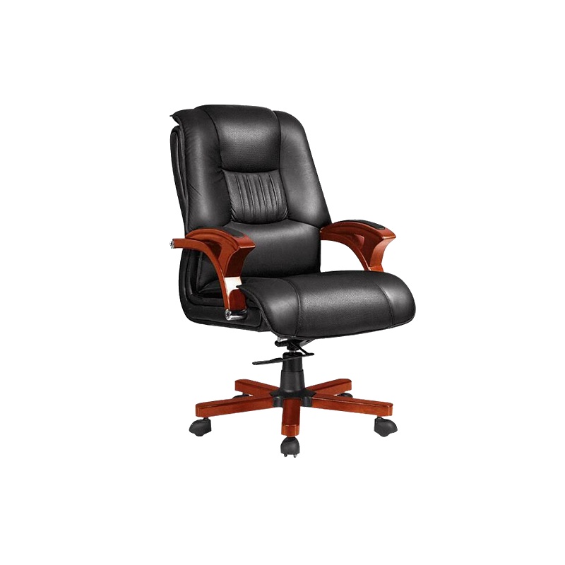 [万保]办公家具 办公椅 木质皮质现代中式老板椅可升降可旋转工作椅子 可定制其他