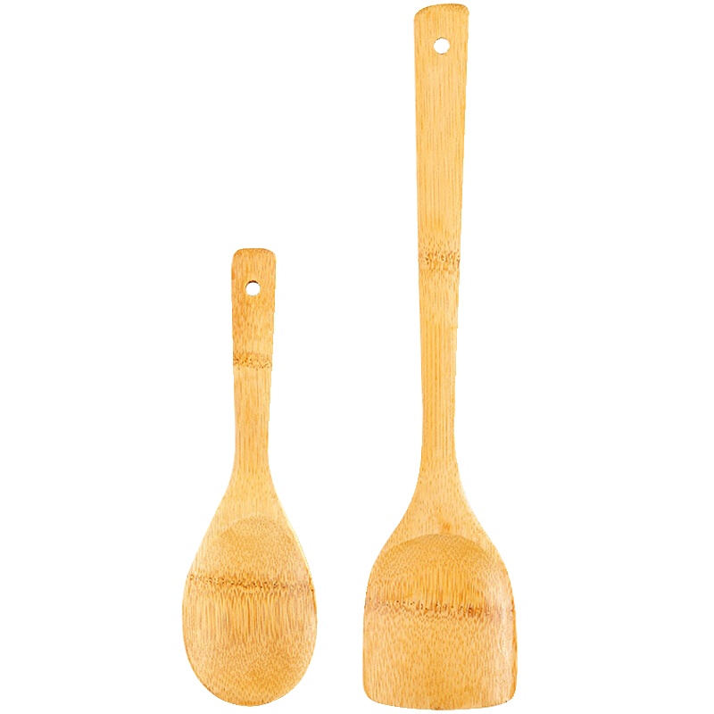唐宗筷 天然竹铲勺套装2件套 竹饭勺 竹铲 不粘锅适用 C6552