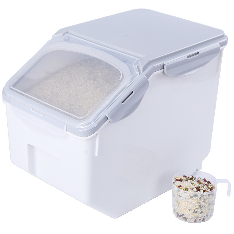 唐宗筷 密封米桶10kg 厨房家用防虫防潮 塑料储米箱20斤 计量储米箱 面粉收纳盒 塑料米缸 C6817