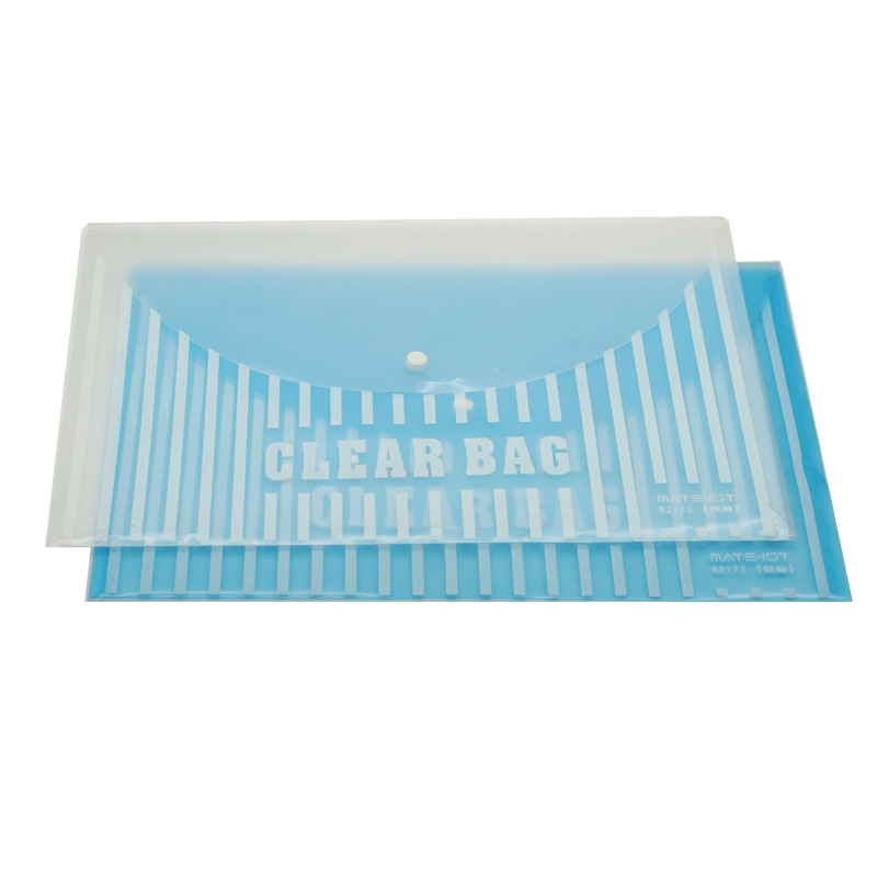 欧标(MATE-IOT) B2173加厚按扣袋 学生试卷袋文件袋 A4透明资料收纳袋PP大容量