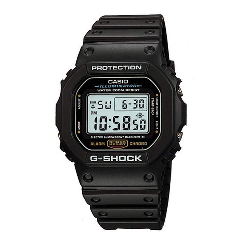 卡西欧(CASIO)G-SHOCK 日韩品牌通用 石英闹钟日历防水男士手表 DW-5600E-1V