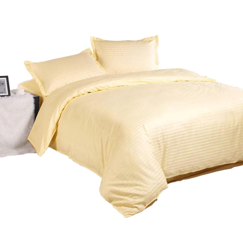 定制款 米黄色三件套床品被套:1.65*2.15M 床单:2*2.5M 枕套:50*80CM床上用品宿舍如图色