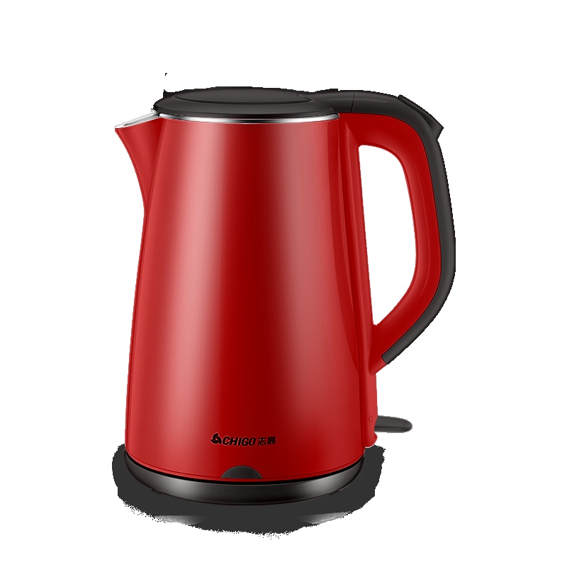 志高(CHIGO)电水壶ZD-D1801 双层防烫1.8L 食品级304不锈钢 家用电热水壶 红色