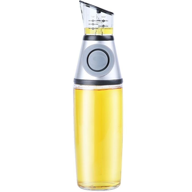 诺派(NUOPAI)按压计量油壶500ml 油瓶 透明吸管玻璃控油壶 调料瓶 创意厨房 防漏玻璃油瓶 C6723