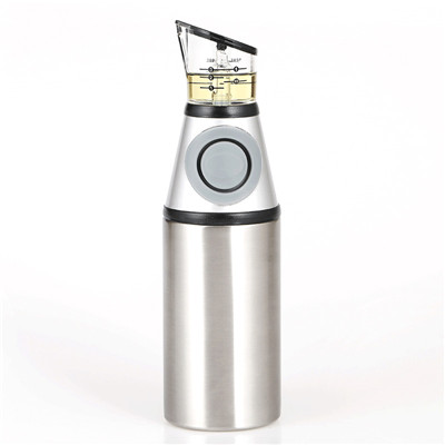 诺派(NUOPAI)不锈钢油壶500ml 油瓶 按压计量 吸管不锈钢控油壶 调料瓶 欧式防漏玻璃油瓶 C6725