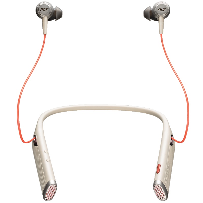 缤特力(Plantronics)6200UC无线入耳颈挂式立体声蓝牙耳机耳麦/人工智能/主动降噪/米白