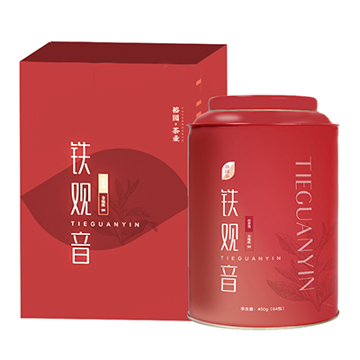 裕园茶 乌龙茶安溪铁观音清香型茶叶 金碗筷大铁罐 450g