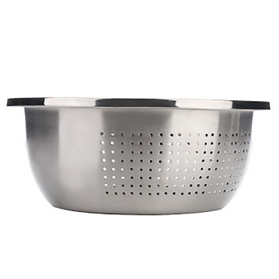 【庆展】26cm不锈钢淘米盆洗米筛 沥水盆 家用洗菜筐洗米篮子水果蔬菜盆创意厨房用具 PQ26A-8