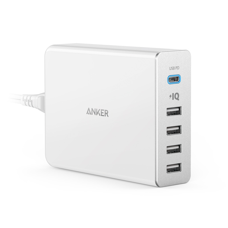 Anker 60WPD5口桌面充电器白色-A2053P21