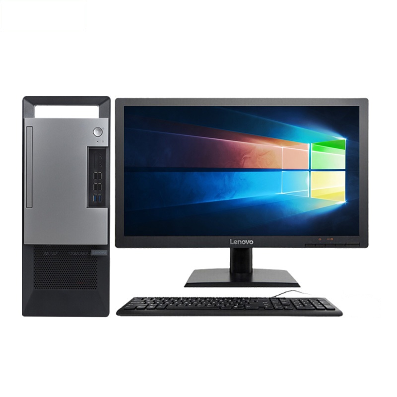 联想(Lenovo)扬天T4900v 台式电脑 23.8英寸窄边框双超屏(八代I5-8500 4GB 1TB 1G独显 刻录 项目)