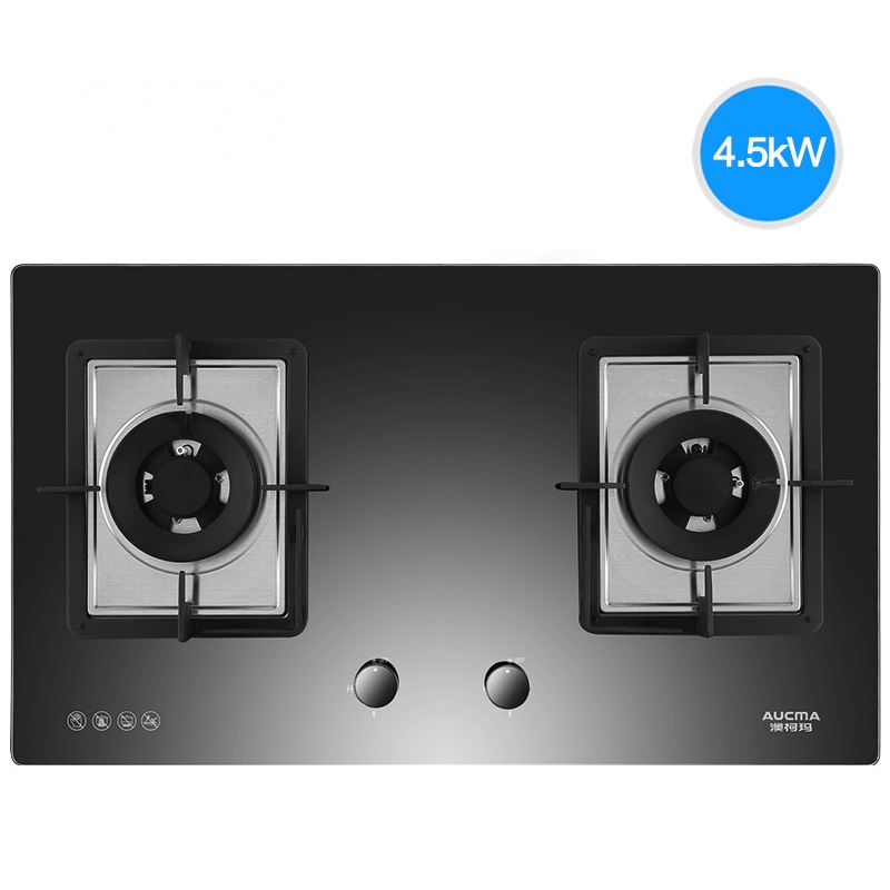 澳柯玛(AUCMA)台嵌两用燃气灶3D19B 黑晶钢化玻璃煤气灶 天然气