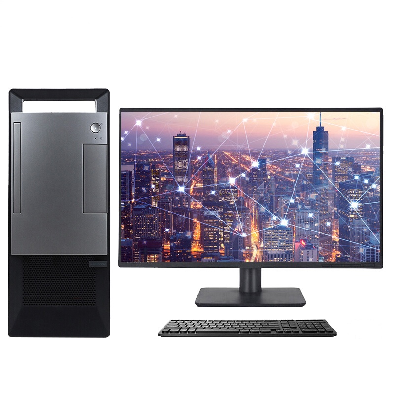 联想扬天T4900V 商用办公 主机+21.5英寸商用显示器 标配i3-8100 4G 500G DVD W10