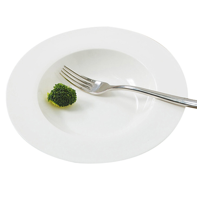 斯凯绨(Sky Top) 陶瓷骨瓷创意西餐盘菜盘圆形纯白9英寸4件套装