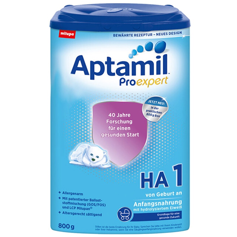 Aptamil 德国爱他美 半水解奶粉HA 1段 (3-6个月)800g/罐