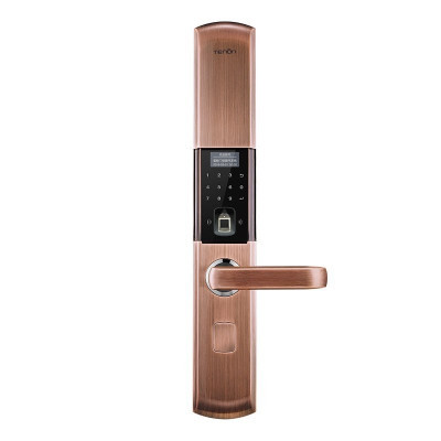 亚太天能(TENON)智能指纹锁 家用密码锁防盗门锁电子门锁铁门木门 T108 深红古铜(标准版)