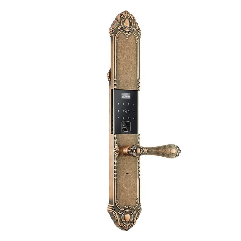 亚太天能智能指纹锁 家用密码锁防盗门锁电子门锁铁门木门 F3 不带拉手 红古铜（标准版）