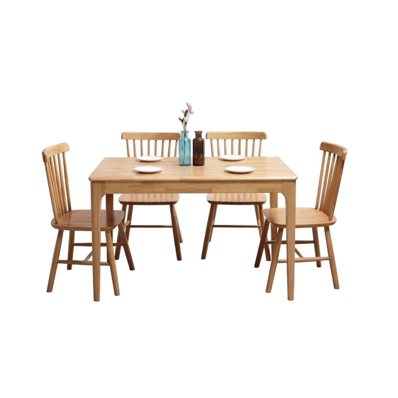 [万保] 简约现代 实木餐桌椅组合客厅餐椅餐桌办公待客餐桌椅 小户型 可定制其他