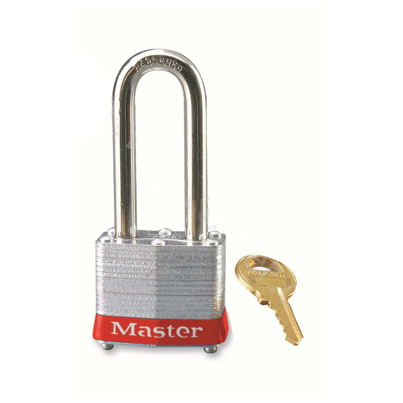 玛斯特锁 MASTER LOCK 3MCNLHRED 7mm锁钩,锁钩净高51mm,红色胶圈,钢板千层锁