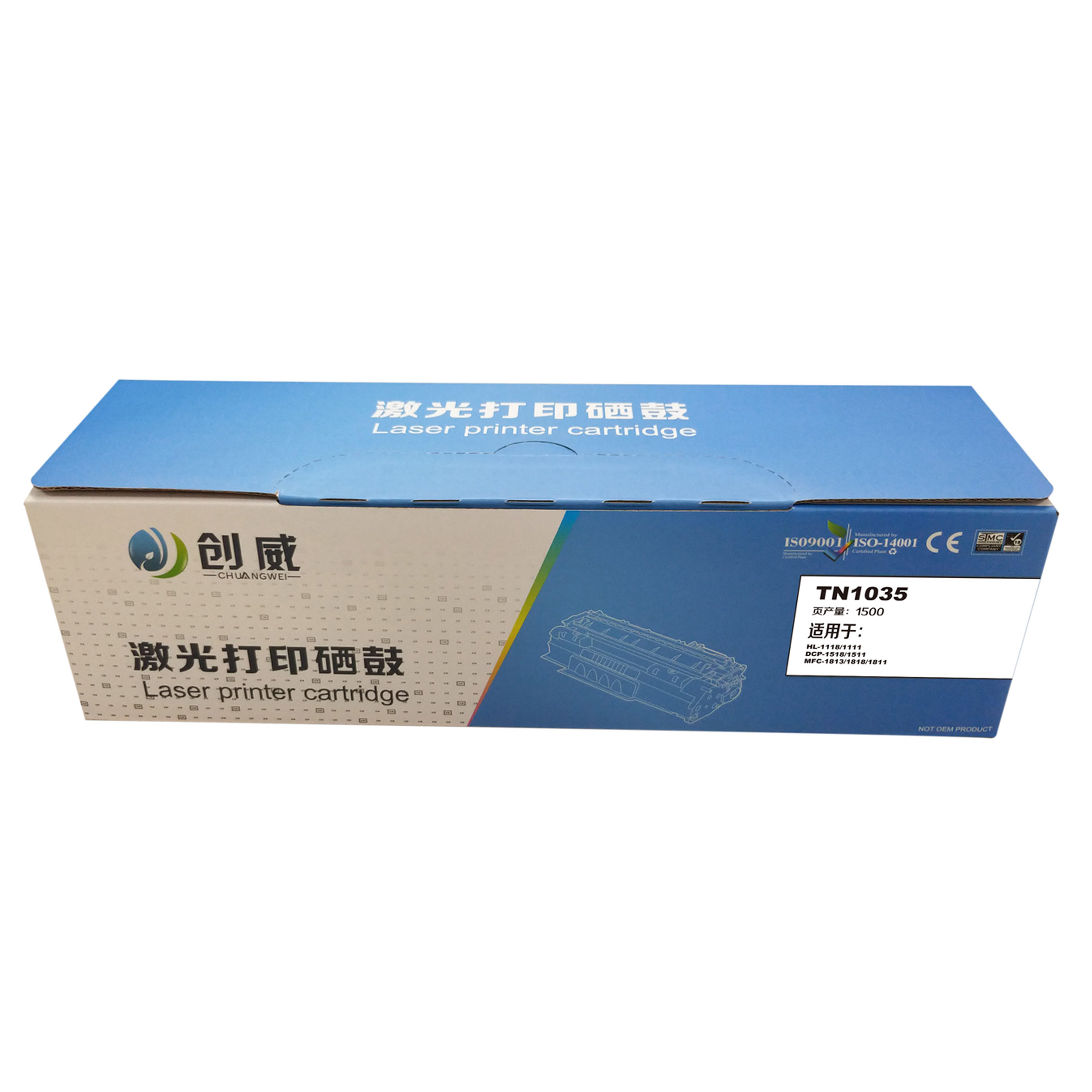 [精选]创威 TN-1035黑色粉盒 适用兄弟MFC1919NW1908 1813 DCP1618W 页产量1500/个