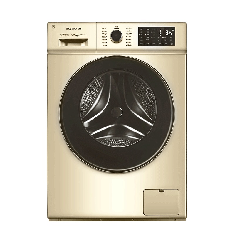 创维(SKYWORTH)8.5公斤变频洗烘滚筒 高温除菌大容量家用洗衣机 单烘干 滚筒干衣机 节能省电F85MCGA