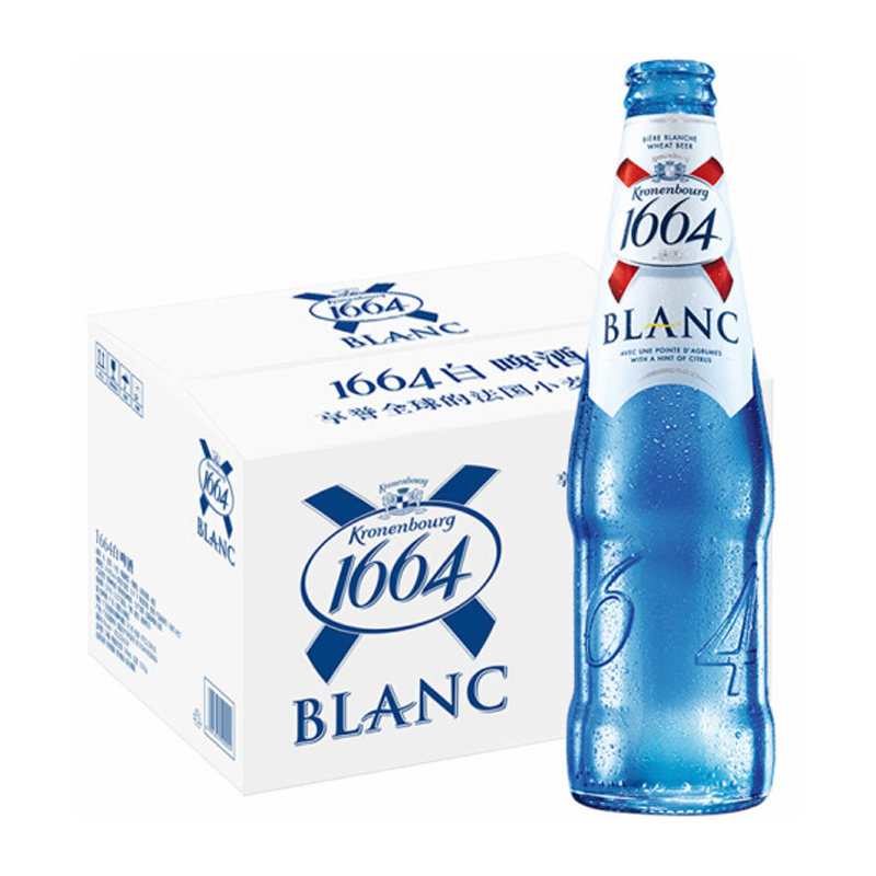 1664(Kronenbourg)啤酒 精酿白啤218ml*24瓶 整箱装