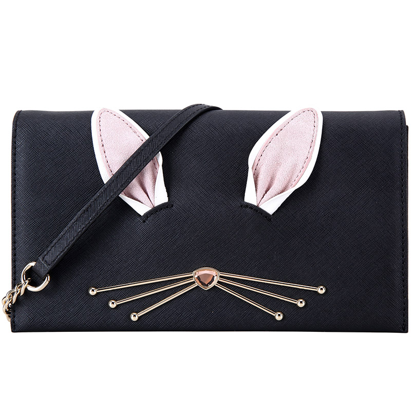 Kate Spade (凯特·丝蓓) KS女包 黑色皮质兔子系列单肩斜挎包 WKRU4755 001