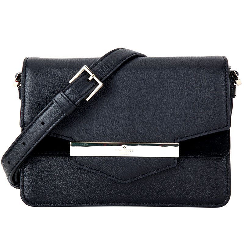 Kate Spade (凯特·丝蓓) KS女包 黑色皮质单肩斜挎包 PXRU6939 001