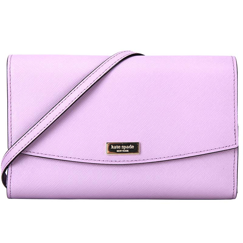 Kate Spade (凯特·丝蓓) KS女包 紫色皮质单肩斜挎包 WLRU2667 595