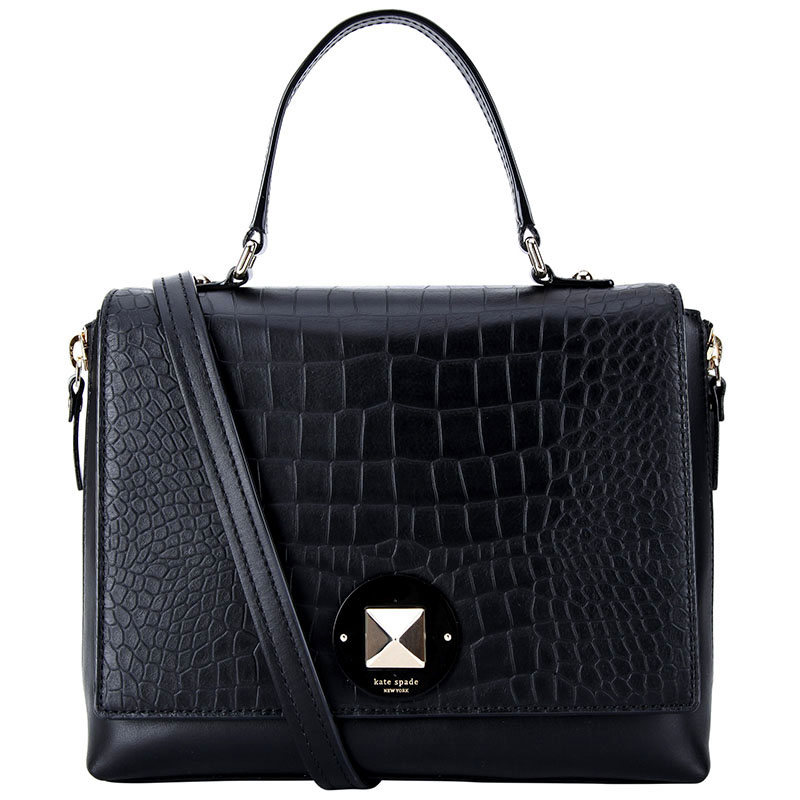 Kate Spade (凯特·丝蓓) KS女包 黑色皮质手提单肩斜挎包 WKRU4041 001