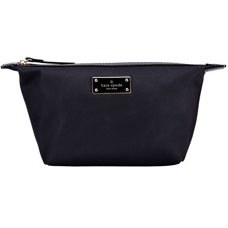 Kate Spade (凯特·丝蓓) KS女包 黑色帆布化妆包 WLRU2786 001