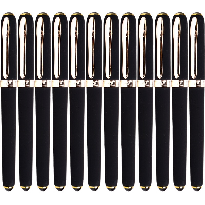 宝克(BAOKE)PC2288 0.5mm黑色中性笔办公水笔商务签名笔磨砂笔杆 12支盒