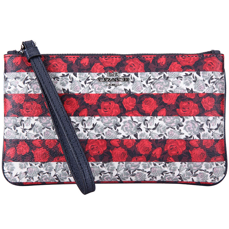 COACH 蔻驰 女手拿包女士花色皮质长款手拿包零钱包 F30255 SVE1L