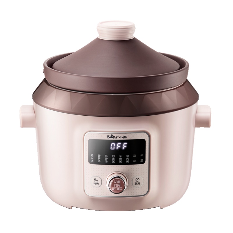 小熊(Bear)电炖锅 DDG-D40F1 4升大容量紫砂电炖锅家用全自动文火慢熬 微电脑智控塔吉式煲汤锅煮粥