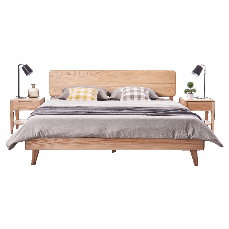 A家家具床 北欧/宜家日式实木床主卧双人床白蜡木婚床卧室家具木质其他DH105