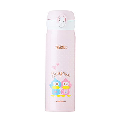 [MORITOKU联名款]膳魔师THERMOS 通用304不锈钢保温杯JNL-501-MTLRK 500ML 粉色小鸟