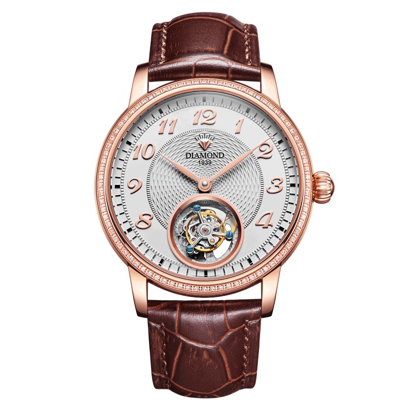 上海钻石牌(DIAMOND)手表天晷系列男自动机械表情侣中心式陀飞轮防水0007商务时尚奢华机械表男