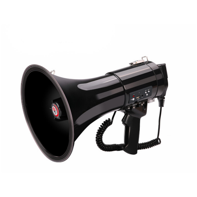 大功率喊话器 VSCR-87全黑款 50W 120秒录音充电插卡扩音喇叭 带1500毫安锂电池