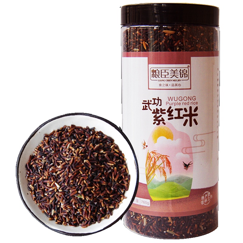 粮臣美锦 武功紫红米 软糯富硒 大米 养生五谷 农家自产生态米760克
