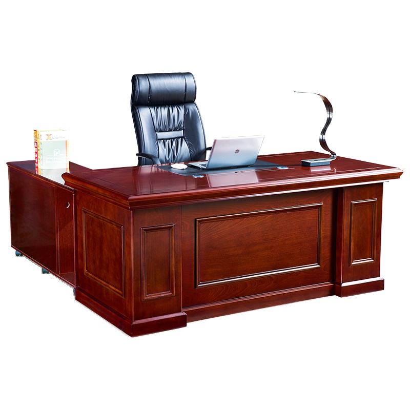 HiBoss办公家具办公桌2米老板桌总裁桌大班台油漆实木贴皮经理桌