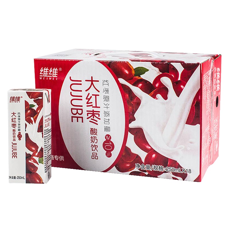 维维天山雪 大红枣酸奶饮品250ml*18盒箱装发酵乳酸菌牛奶