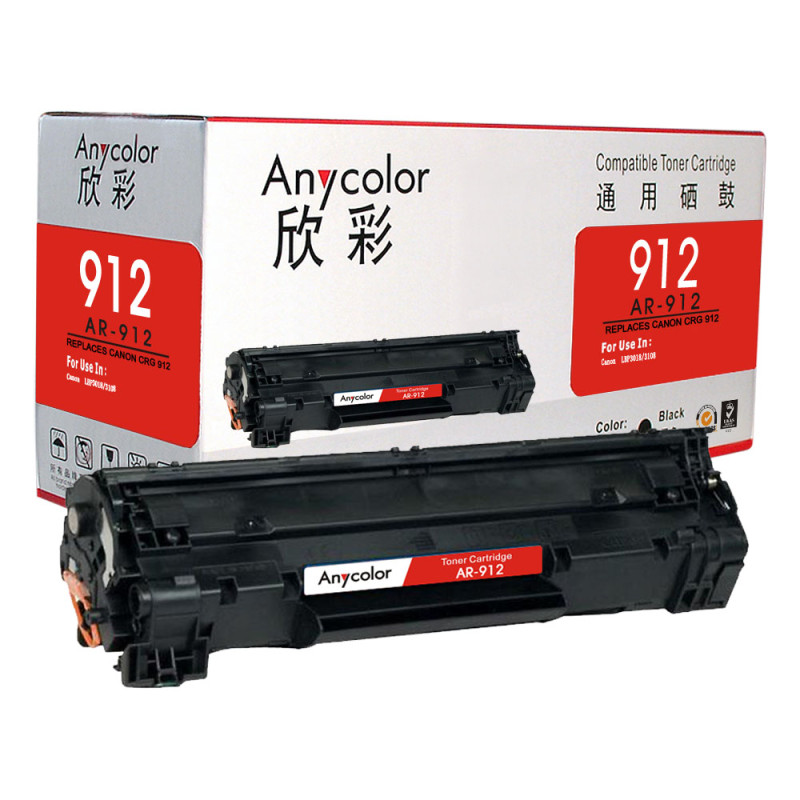 Anycolor欣彩AR-912黑色硒鼓/墨粉盒适用Canon CRG912,佳能LBP3018/3108