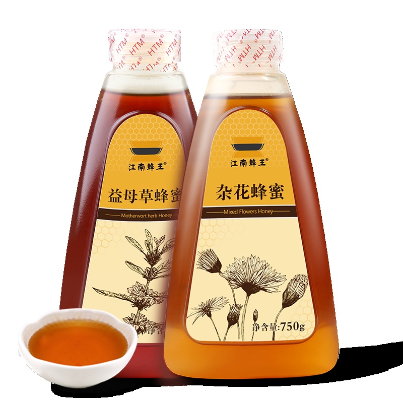 江南蜂王(Jiang nan queen bee)杂花蜂蜜+ 益母草蜂蜜750g/瓶组合装百花蜜 滋补蜂蜜蜂产品