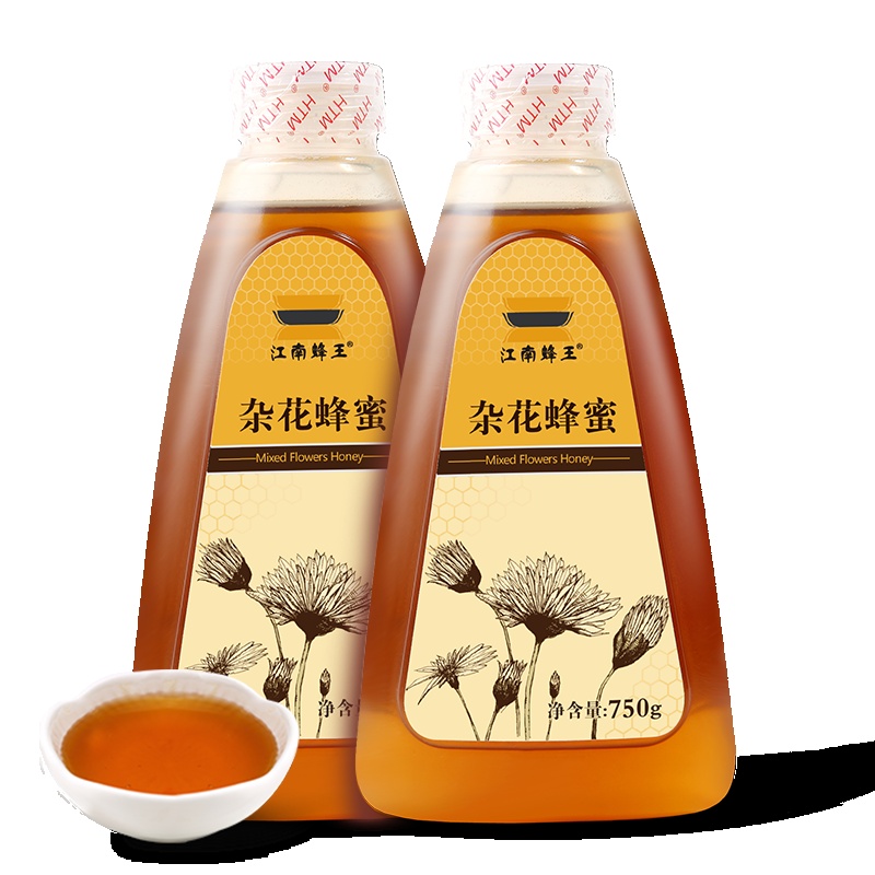 江南蜂王(Jiang nan queen bee) 杂花蜂蜜 750g/瓶X2瓶 滋补蜂蜜 多种花 瓶装蜂蜜 百花蜜