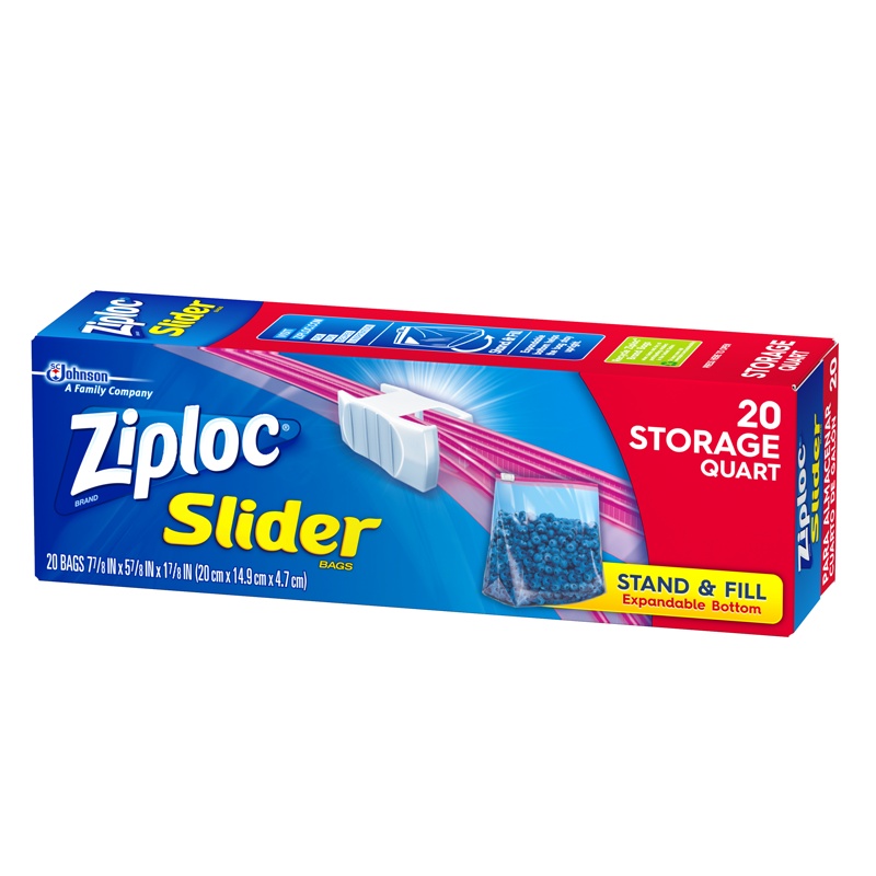 密保诺(ziploc)美国进口 拉链式 可站立 密实袋 保鲜袋 非保鲜膜 中号20个 全美热卖品牌