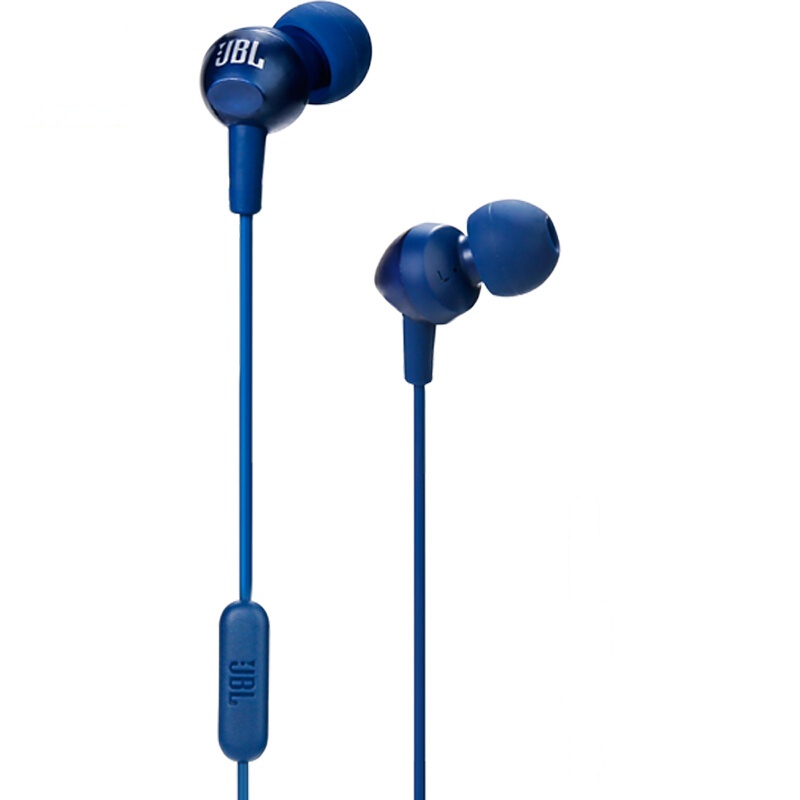 JBL C200SI 入耳式耳机 手机 立体声 音乐耳机 运动游戏耳机 耳机耳麦 带麦可通话 金属蓝