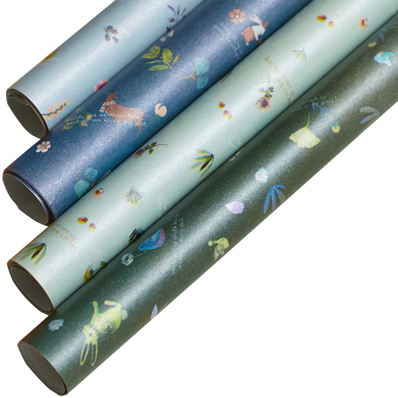 DL学生文具包书纸/包装纸/礼学生文具包书纸/包装纸/礼物纸/包书皮 创意小清新礼品纸 12061-清新文艺-随机10张