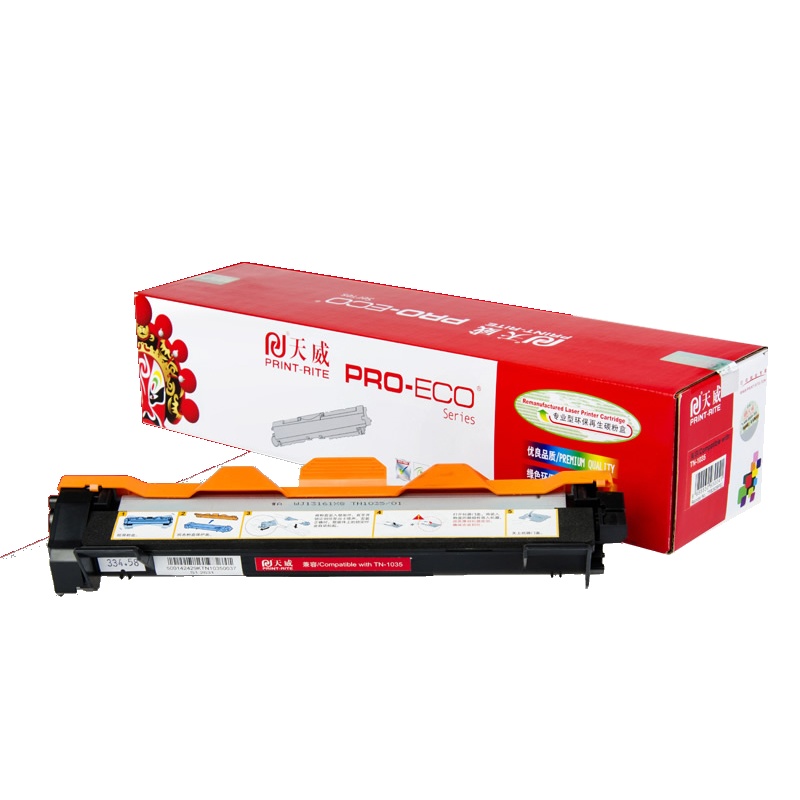 天威(PRINT-RITE) TN1035粉盒 适用于BROTHER-TN1035/LENOVO-LT201 黑色