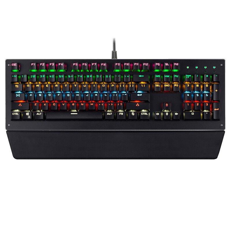 灵蛇 机械键盘青轴游戏机械键盘 电脑吃鸡神器手游键盘 USB有线 混光 金属拉丝面板 青轴K806黑色