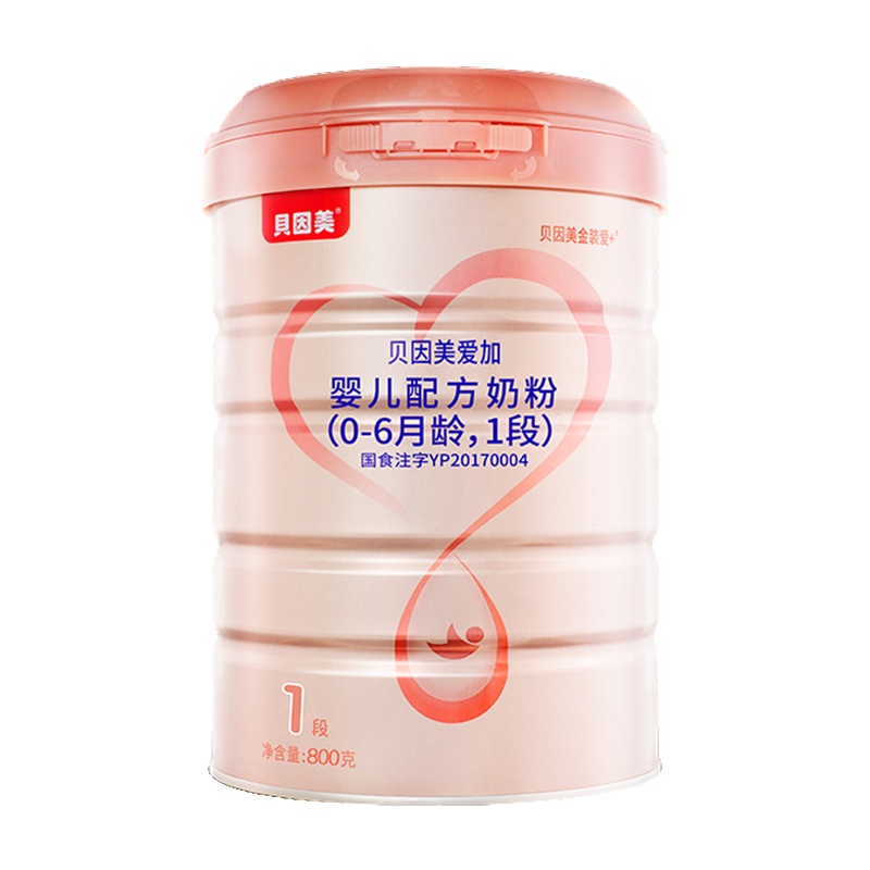 [苏宁自营]贝因美(Beingmate)爱加奶粉1段婴儿配方奶粉0-6个月800g 罐装