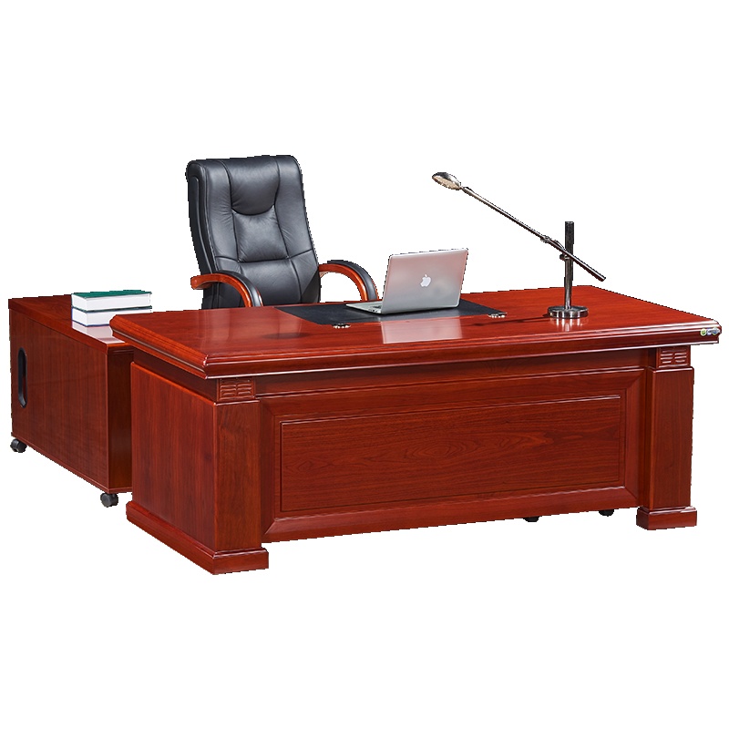 HiBoss办公家具办公桌桌椅柜组合油漆领导桌中班台1.8米实木贴皮大班桌